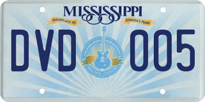MS license plate DVD005