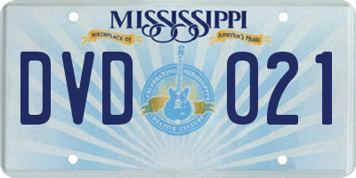 MS license plate DVD021