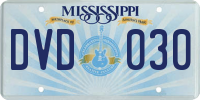 MS license plate DVD030