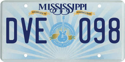 MS license plate DVE098