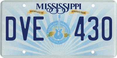 MS license plate DVE430