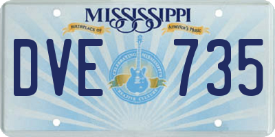 MS license plate DVE735