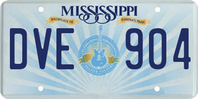 MS license plate DVE904