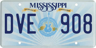 MS license plate DVE908