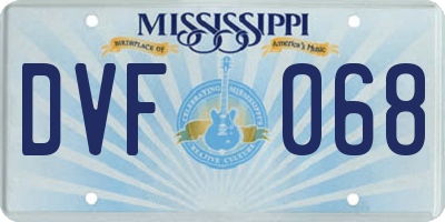 MS license plate DVF068
