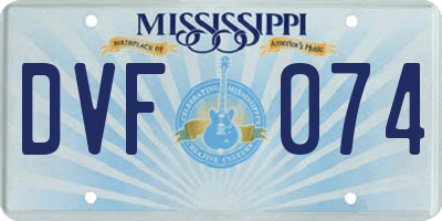 MS license plate DVF074