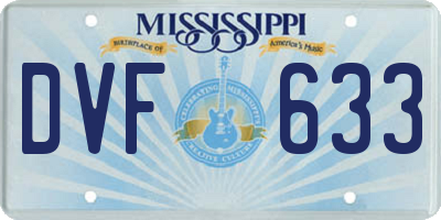MS license plate DVF633