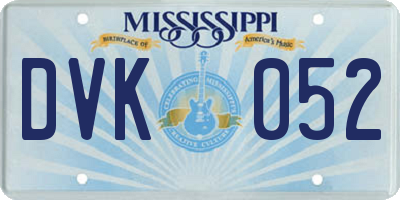 MS license plate DVK052