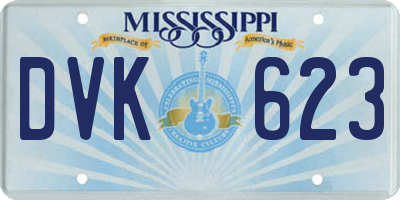 MS license plate DVK623