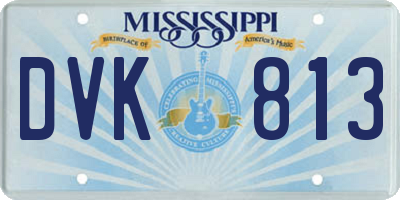 MS license plate DVK813