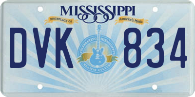 MS license plate DVK834