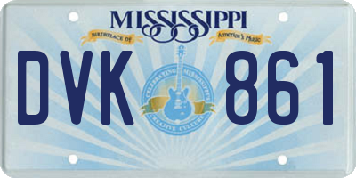 MS license plate DVK861