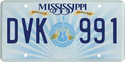 MS license plate DVK991