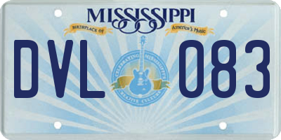 MS license plate DVL083