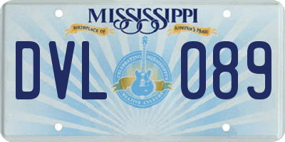 MS license plate DVL089