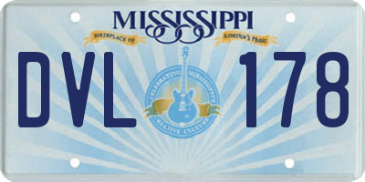 MS license plate DVL178