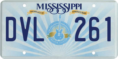 MS license plate DVL261