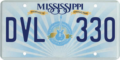 MS license plate DVL330