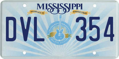 MS license plate DVL354