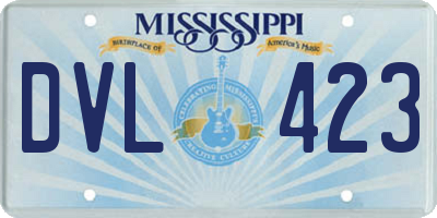 MS license plate DVL423