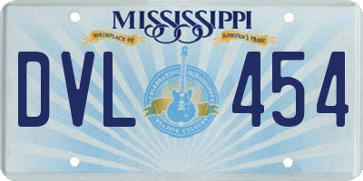 MS license plate DVL454