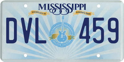 MS license plate DVL459