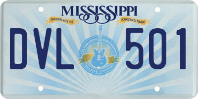 MS license plate DVL501