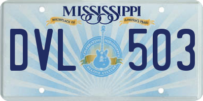 MS license plate DVL503