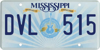 MS license plate DVL515
