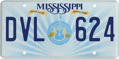 MS license plate DVL624