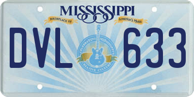 MS license plate DVL633