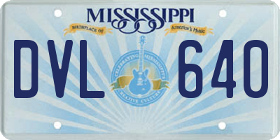 MS license plate DVL640