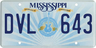 MS license plate DVL643
