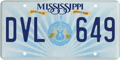 MS license plate DVL649
