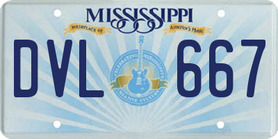 MS license plate DVL667