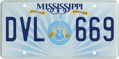 MS license plate DVL669