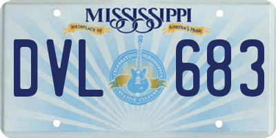 MS license plate DVL683