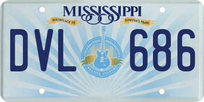 MS license plate DVL686