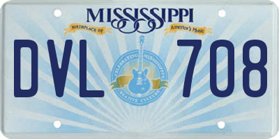 MS license plate DVL708