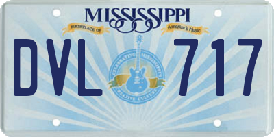 MS license plate DVL717