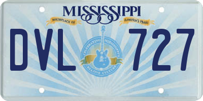 MS license plate DVL727