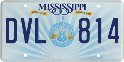 MS license plate DVL814