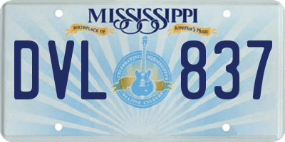 MS license plate DVL837