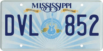 MS license plate DVL852
