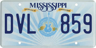 MS license plate DVL859
