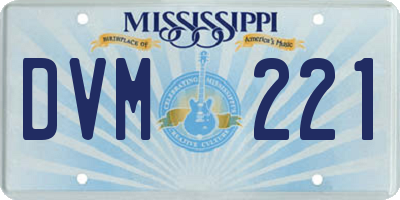 MS license plate DVM221