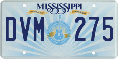 MS license plate DVM275