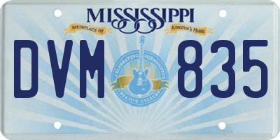 MS license plate DVM835