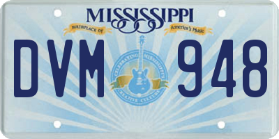 MS license plate DVM948