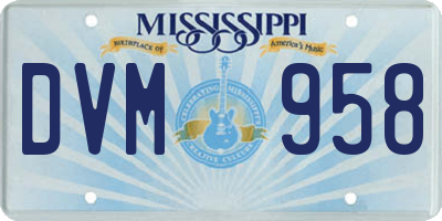 MS license plate DVM958